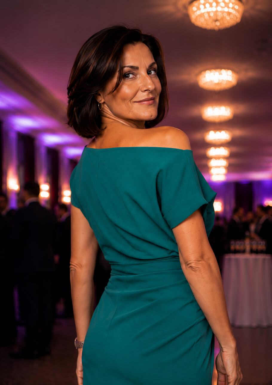ołówkowa sukienka na wesele z odkrytym ramieniem stormfashion 3.jpg